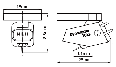 10X5mk2 MC Cartridge dimensions